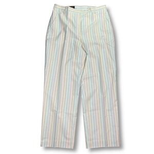 EUC Brooks Brothers Pastel Striped Wide‎ Leg Dress Pants Women's 12